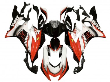 Custom 2017-2023 Yamaha YZF 600 R6 Motorcycle Fairings - White Red Black Shark