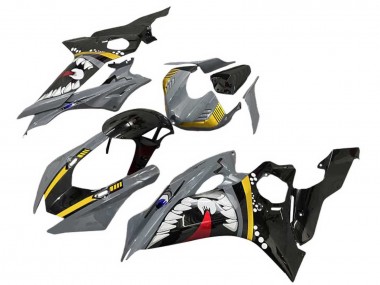 Custom 2017-2023 Yamaha YZF 600 R6 Motorcycle Fairings - Grey Yellow Glossy Black Shark