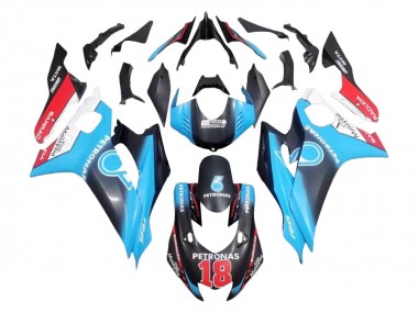 Custom 2017-2023 Yamaha YZF 600 R6 Motorcycle Fairings - White Blue Red Black Petronas 18