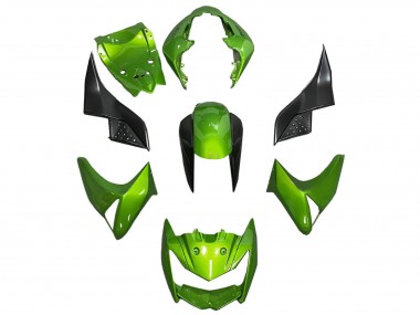 Custom 2003-2006 Kawasaki Z1000 Motorcycle Fairing - Green Glossy Black