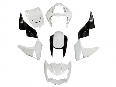 Custom 2003-2006 Kawasaki Z1000 Motorcycle Fairings - White Glossy Black