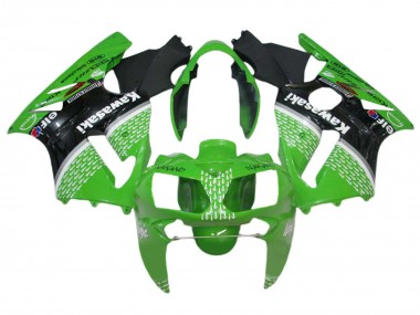 Custom 2002-2006 Kawasaki ZX12R Motorcycle Fairings - Green Black White