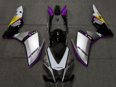 Custom 2009-2015 Aprilia RSV4 1000 Motorcycle Fairings - Silver Black Purple Yellow