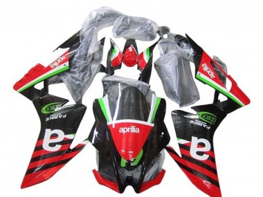 Custom 2009-2015 Aprilia RSV4 1000 Motorcycle Fairings - Red Green Black Stripe