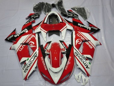 Custom 2006-2007 Kawasaki ZX10R Motorcycle Fairings - White Red Black Amauda 883 Heidron