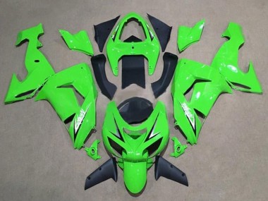 Custom 2006-2007 Kawasaki ZX10R Motorcycle Fairings - Green White Black