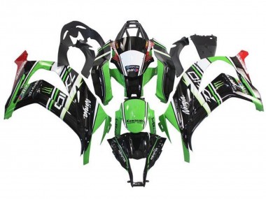 Custom 2011-2015 Kawasaki ZX10R Motorcycle Fairings - Green Black White Red Stripe Monster