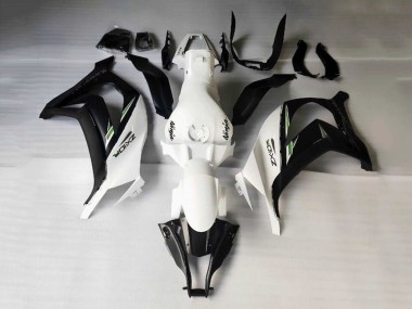Custom 2016-2020 Kawasaki ZX10R Motorcycle Fairings - White Black Green Stripe