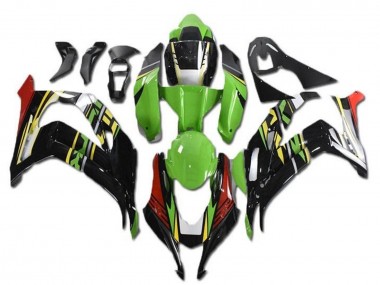 Custom 2016-2020 Kawasaki ZX10R Motorcycle Fairings - Green Red Yellow Black