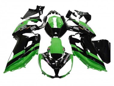 Custom 2012-2016 Kawasaki Ninja 650 EX650 Motorcycle Fairings - Green Black Stripe