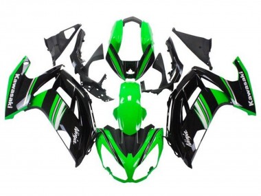 Custom 2012-2016 Kawasaki Ninja 650 EX650 Motorcycle Fairings - Green Black White Grey Stripe