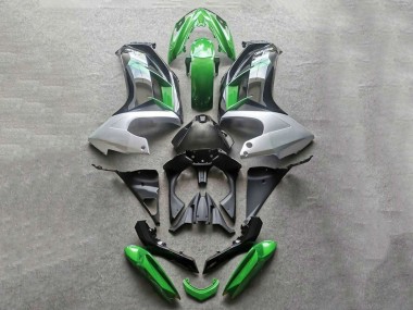 Custom 2012-2016 Kawasaki Ninja 650 EX650 Motorcycle Fairings - Green Grey Black