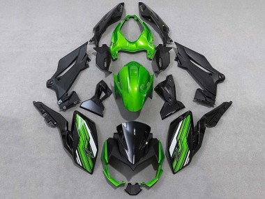 Custom 2018-2024 Kawasaki Z400 Motorcycle Fairings - Green White Black