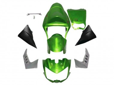 Custom 2003-2006 Kawasaki Z1000 Motorcycle Fairings - Green Matte Black