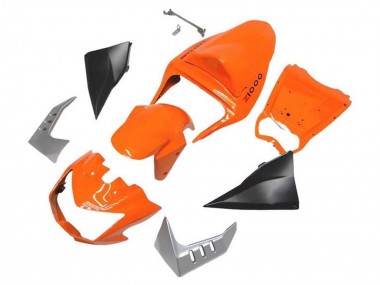 Custom 2003-2006 Kawasaki Z1000 Motorcycle Fairings - Orange Matte Black