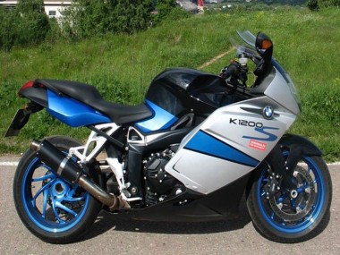 Custom 2005-2010 BMW K1200S Motorcycle Fairings - Silver Blue Black