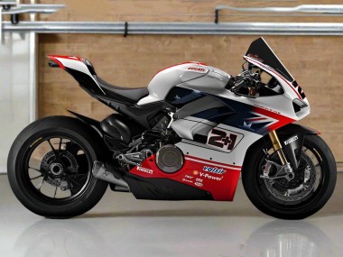 Custom 2018-2019 Ducati Panigale V4 V4S Motorcycle Fairings - Silver Red Black