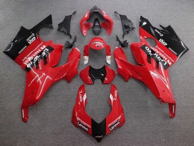 Custom 2020-2021 Ducati Panigale V4 V4S Motorcycle Fairings - Red Glossy Black Lenovo