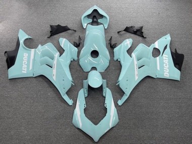 Custom 2020-2021 Ducati Panigale V4 V4S Motorcycle Fairings - Light Blue White