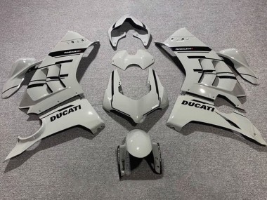 Custom 2020-2021 Ducati Panigale V4 V4S Motorcycle Fairings - Grey Glossy Black