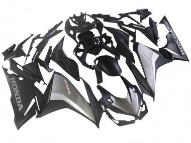 Custom 2019-2021 Honda CBR500R Motorcycle Fairings - Silver Matte Black