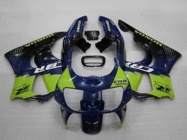 Custom 1994-1995 Honda CBR900RR 893 Motorcycle Fairings - Blue Green Glossy Black