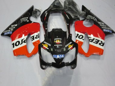 Custom 2004-2007 Honda CBR600 F4i Motorcycle Fairings - Orange White Red Glossy Black Repsol