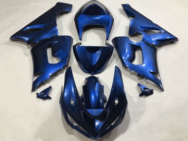 Custom 2005-2006 Kawasaki ZX6R Motorcycle Fairings - Blue
