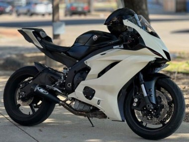 Custom 2013-2018 Kawasaki ZX6R Motorcycle Fairings - Cream White Matte Black