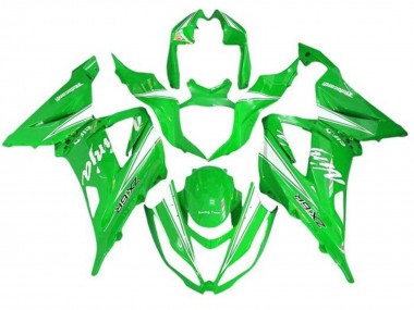Custom 2013-2018 Kawasaki ZX6R Motorcycle Fairings - Green White