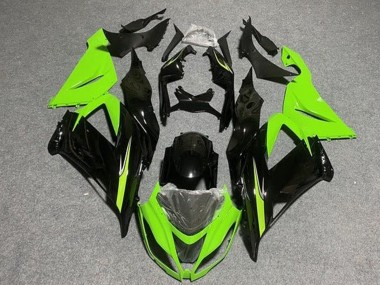 Custom 2013-2018 Kawasaki ZX6R Motorcycle Fairings - Light Green Glossy Black