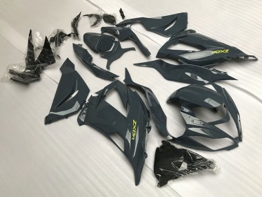 Custom 2013-2018 Kawasaki ZX6R Motorcycle Fairings - Dark Grey Yellow