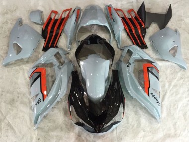 Custom 2013-2018 Kawasaki ZX6R Motorcycle Fairings - Nardo Grey Red Black