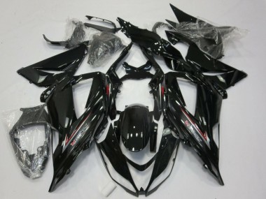 Custom 2013-2018 Kawasaki ZX6R Motorcycle Fairings - Glossy Black Silver Red