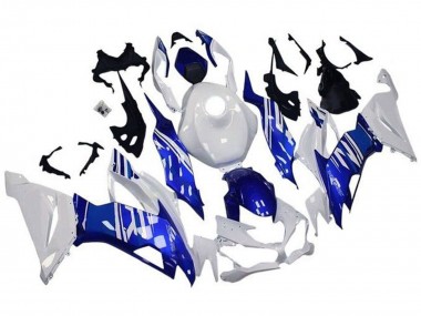 Custom 2019-2022 Kawasaki ZX6R Motorcycle Fairings - White Blue
