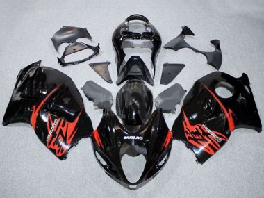 Custom 1996-2007 Suzuki GSXR 1300 Hayabusa Motorcycle Fairings - Glossy Black Red