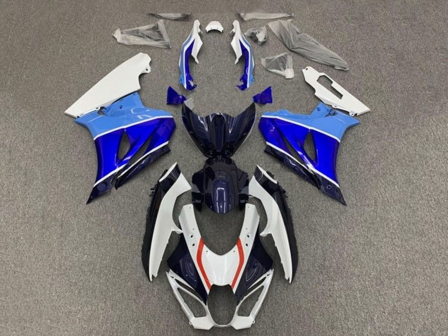 2017-2024 Suzuki GSXR1000 Motorcycle Fairings - White Triple Blue Red