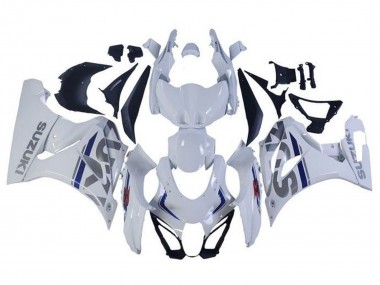 Custom 2017-2024 Suzuki GSXR1000 Motorcycle Fairings - White Silver Blue