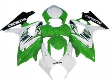 Custom 2007-2008 Suzuki GSXR 1000 Motorcycle Fairing - White Green Black