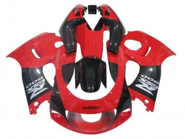 Custom 1996-2000 Suzuki GSXR 600 / GSXR 750 Motorcycle Fairings - Red Black Grey
