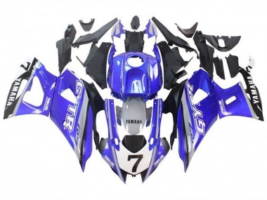 Custom 2021-2024 Yamaha YZF R7 Motorcycle Fairings - Blue Grey White GYTR