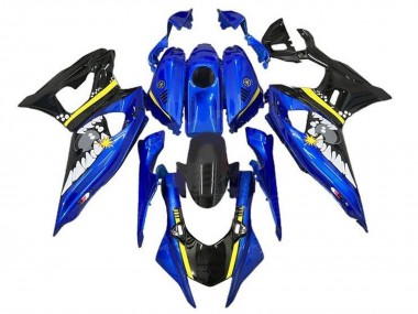 Custom 2021-2024 Yamaha YZF R7 Motorcycle Fairings - Blue Black Yellow Shark
