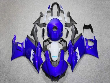 Custom 2019-2021 Yamaha YZF R3/R25 Motorcycle Fairings - Blue White Matte Black
