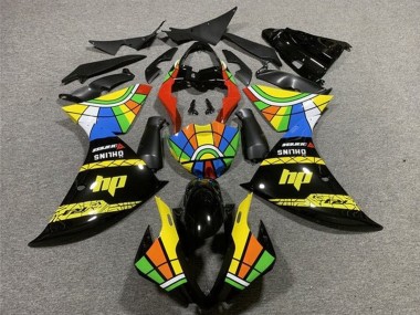 Custom 2009-2011 Yamaha YZF 1000 R1 Motorcycle Fairings - Black Yellow HP Color Wheel