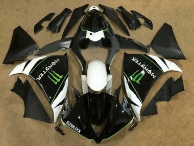 Custom 2012-2014 Yamaha YZF 1000 R1 Motorcycle Fairings - White Black Green Monster Energy SZMUXX