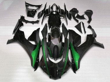 Custom 2015-2019 Yamaha YZF 1000 R1 Motorcycle Fairings - Faux Carbon Fiber Green