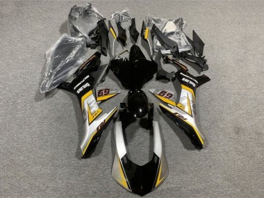 Custom 2015-2019 Yamaha YZF 1000 R1 Motorcycle Fairings - Silver Yellow Glossy Black
