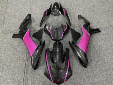 Custom 2015-2019 Yamaha YZF 1000 R1 Motorcycle Fairings - Faux Carbon Fiber Pink