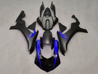 Custom 2015-2019 Yamaha YZF 1000 R1 Motorcycle Fairings - Matte Black Glossy Black Blue