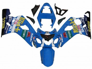 Custom 2004-2005 Suzuki GSXR 600 / GSXR 750 Motorcycle Fairings - Blue Green Black Yellow Rizla